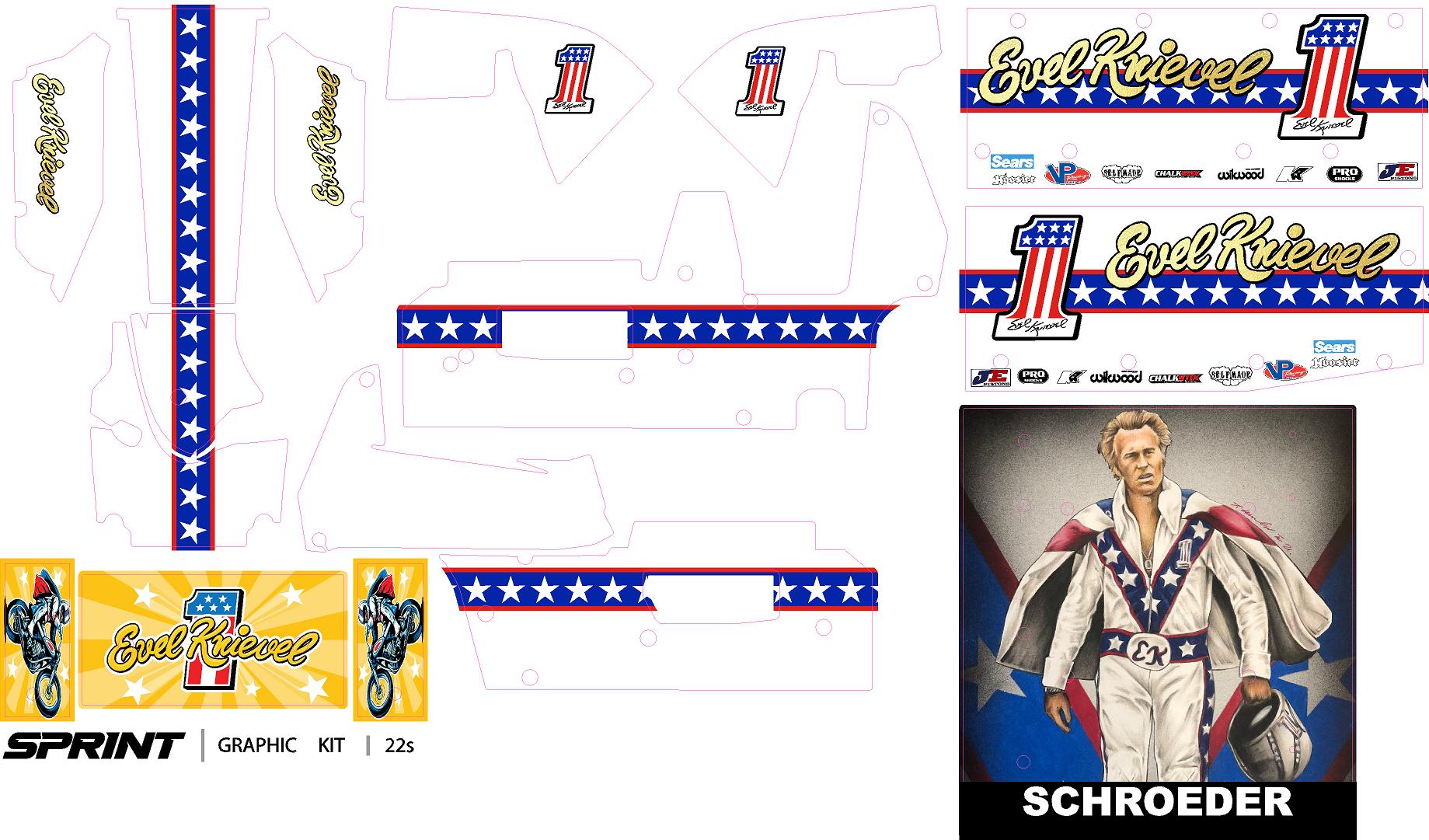 Evel Knievel 1 losi sprint car wrap